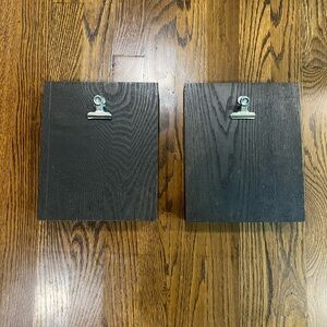 Set of Two Target Photo Frames for 4x6 photos Wood and Metal Clip Block Frame